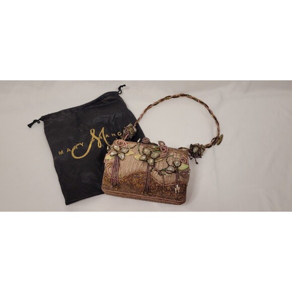 Vintage Mary Frances Beaded Flower Evening Handbag Embellished Holiday - Picture 1 of 8